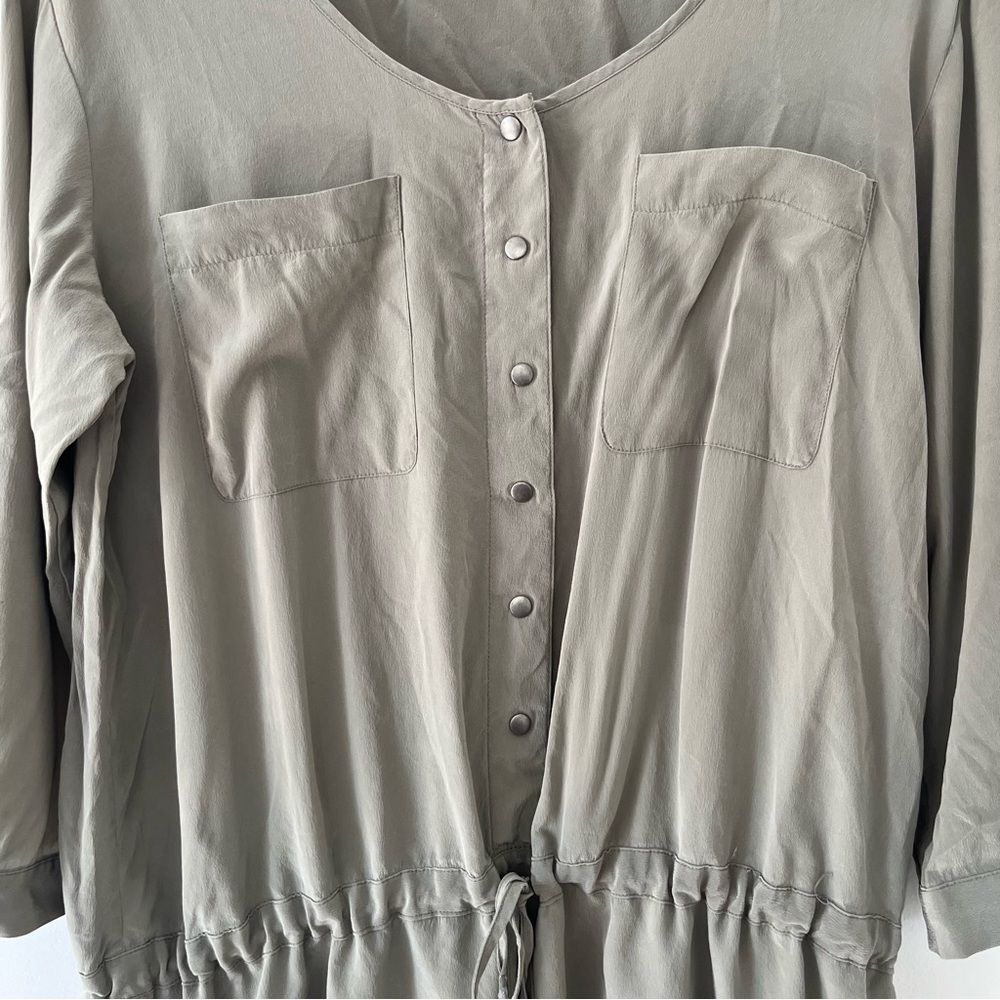 Club Monaco Olive Green Mini Shirt Dress - Picture 6 of 14